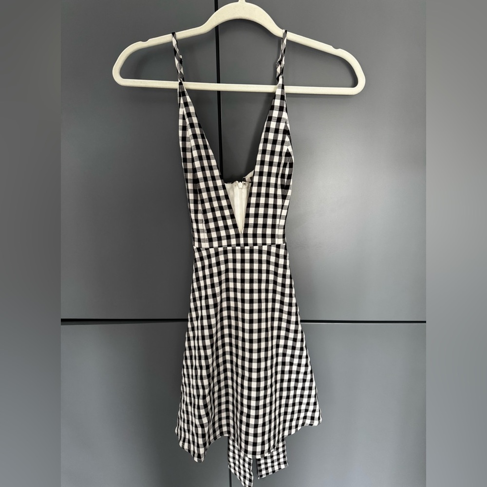 NBD Black and White Backless Sundress